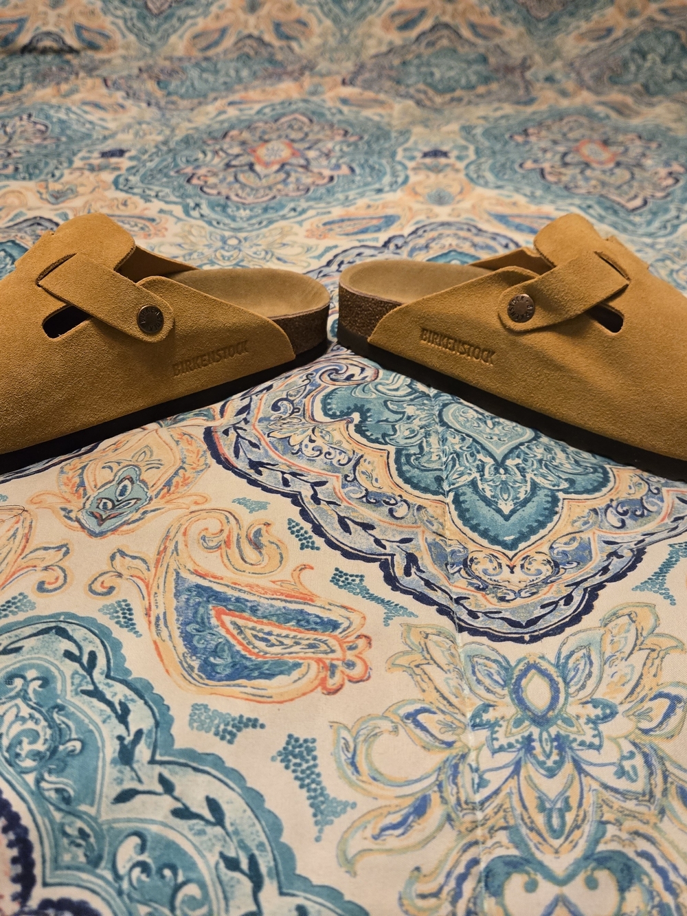 Birkenstock Suede Mule Clogs in Tan - Picture 2 of 6